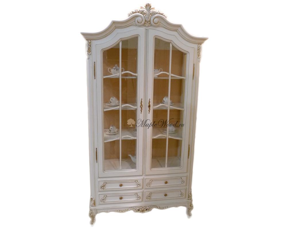 Витрина 2-х дверная Роял | Цвет: Слоновая кость - купить в Maple Wood