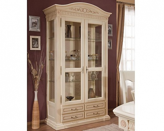 Витрина 2-х дверная Венеция | Цвет: Слоновая кость