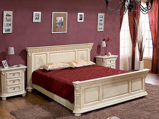 Кровать 200*200 Венеция Люкс | Цвет: Слоновая кость