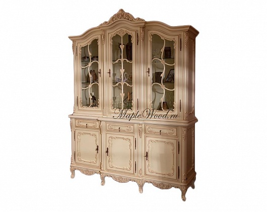 Витрина 3-х дверная Клеопатра | Цвет: Слоновая кость